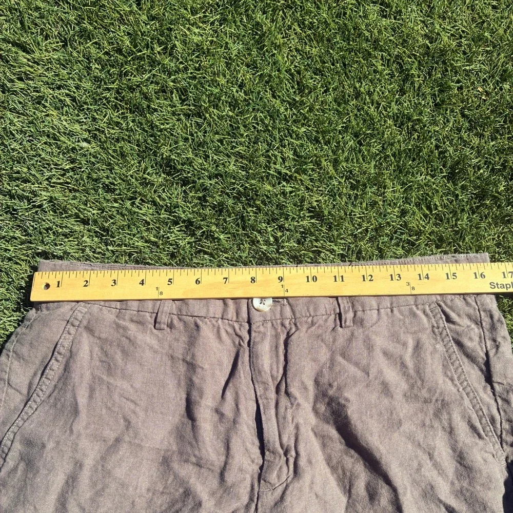 Porter & Ash 100% Linen Shorts Mens Size 33 Premium Breathable Beige Khaki
